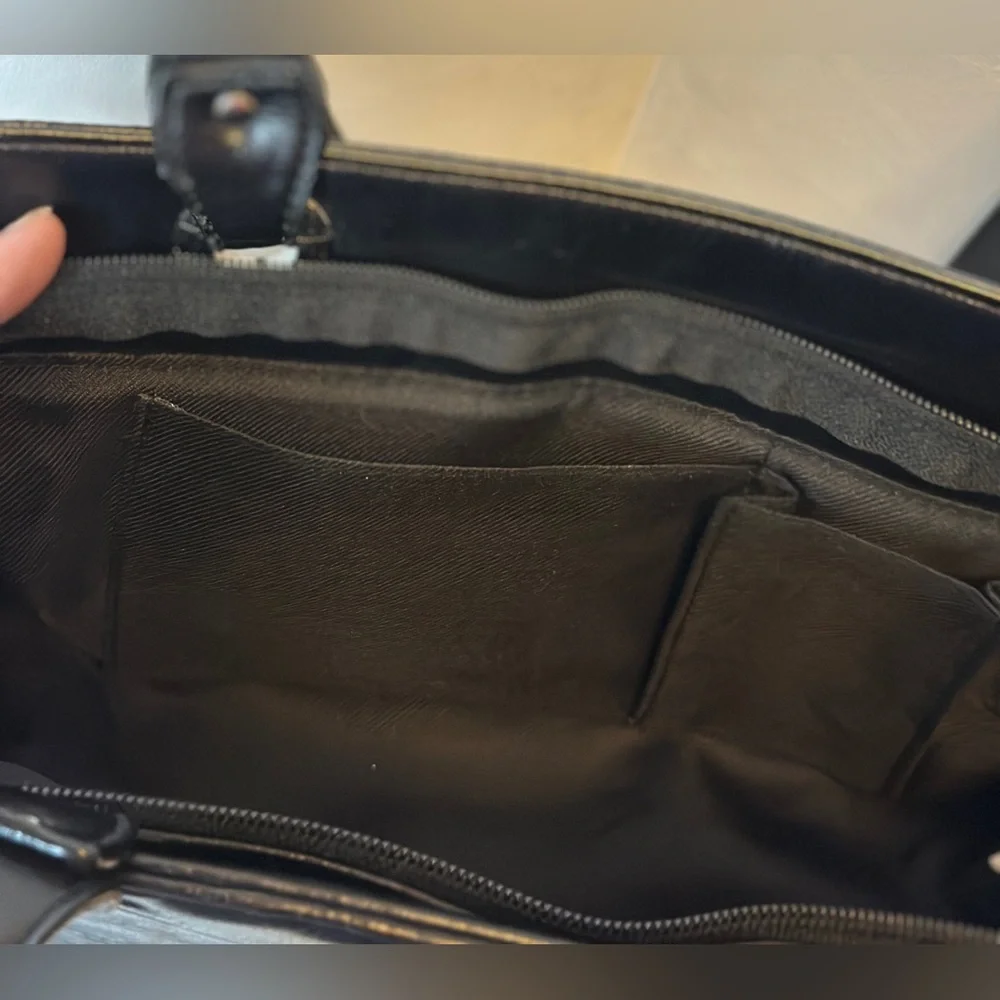 DOLCE VITA Black Faux Leather Shoulder Bag With Silver Hardware